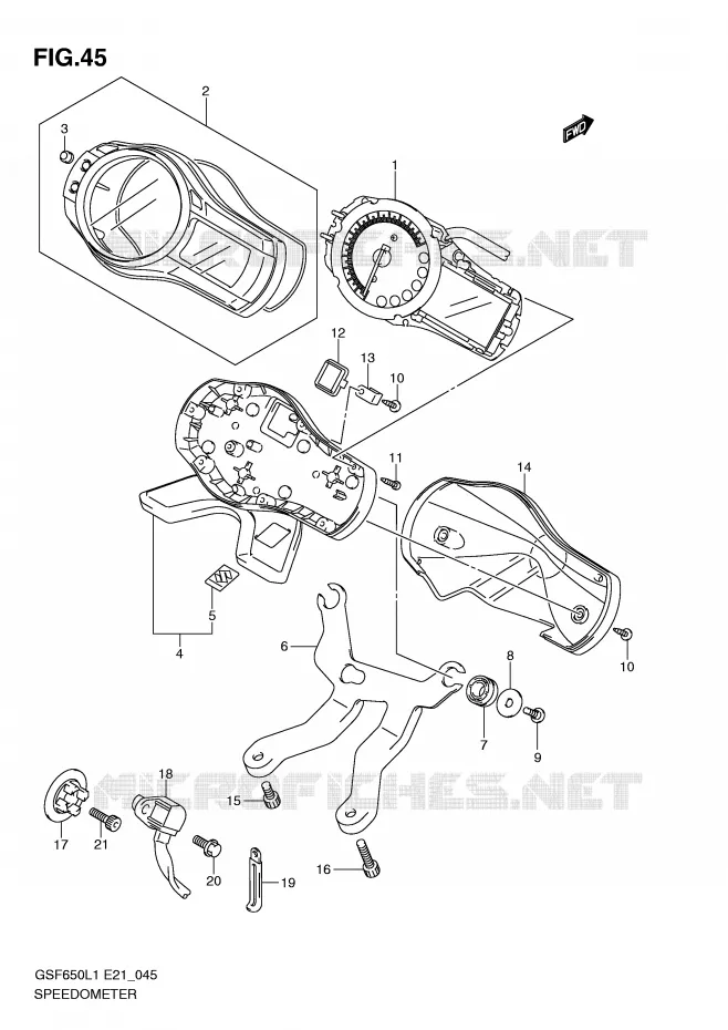 SPEEDOMETER (GSF650UAL1 E21) Suzuki MOTO 650 BANDIT 2011  GSF650SAL1(E21)