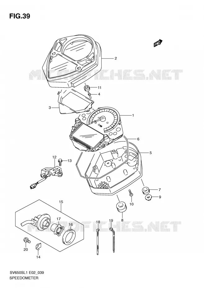 SPEEDOMETER (SV650SL1 E24) Suzuki MOTO 650 SV 2011  SV650SL1(E2)