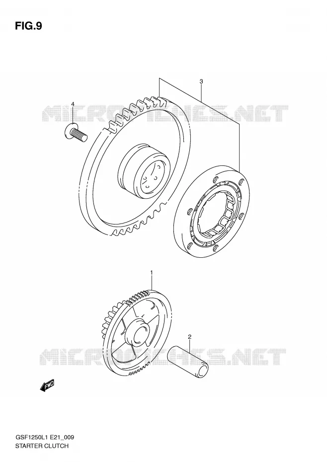 STARTER MOTOR CLUTCH Suzuki MOTO 1250 BANDIT 2011  GSF1250AL1(E21)