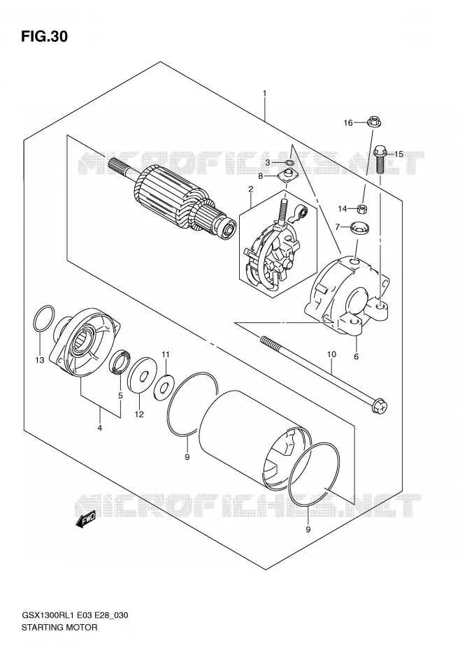 STARTER MOTOR Suzuki MOTO 1300 HAYABUSA 2011  GSX1300RL1(E3/E28)