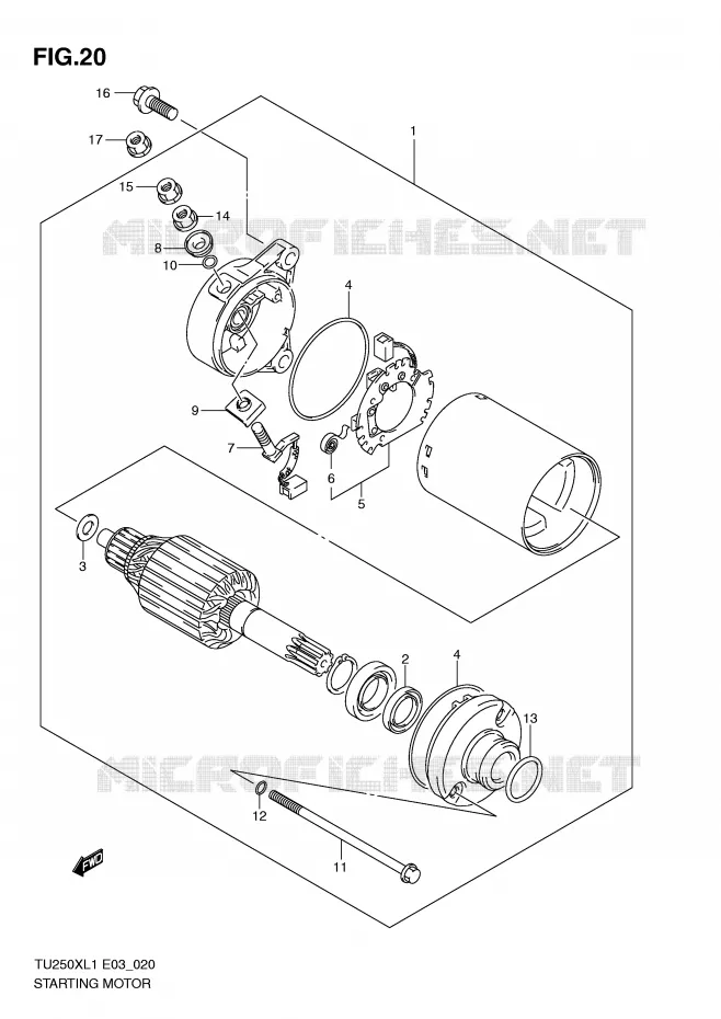 STARTER MOTOR Suzuki MOTO 250 TU 2011  TU250XL1(E3)
