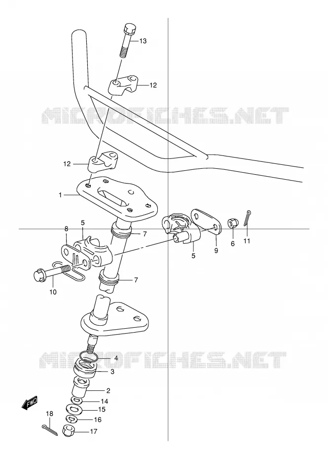 STEERING COLUMN Suzuki QUAD 80 QUADSPORT 2001  LT80K1(P1)