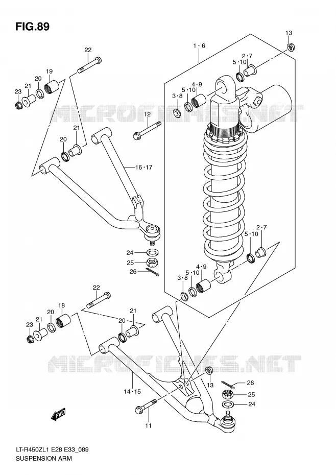 SUSPENSION ARM (LT-R450ZL1 E33) Suzuki QUAD 450 QUADRACER 2011  LT-R450ZL1(E28/E33)