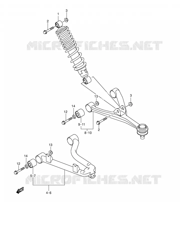 SUSPENSION ARM (MODEL Y/K1/K2) Suzuki QUAD 500 VINSON 2002  LT-F500FK2(E24)