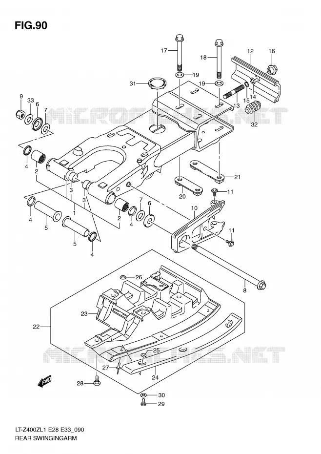 SWINGARM Suzuki QUAD 400 QUADSPORT 2011  LT-Z400L1(E28/E33)
