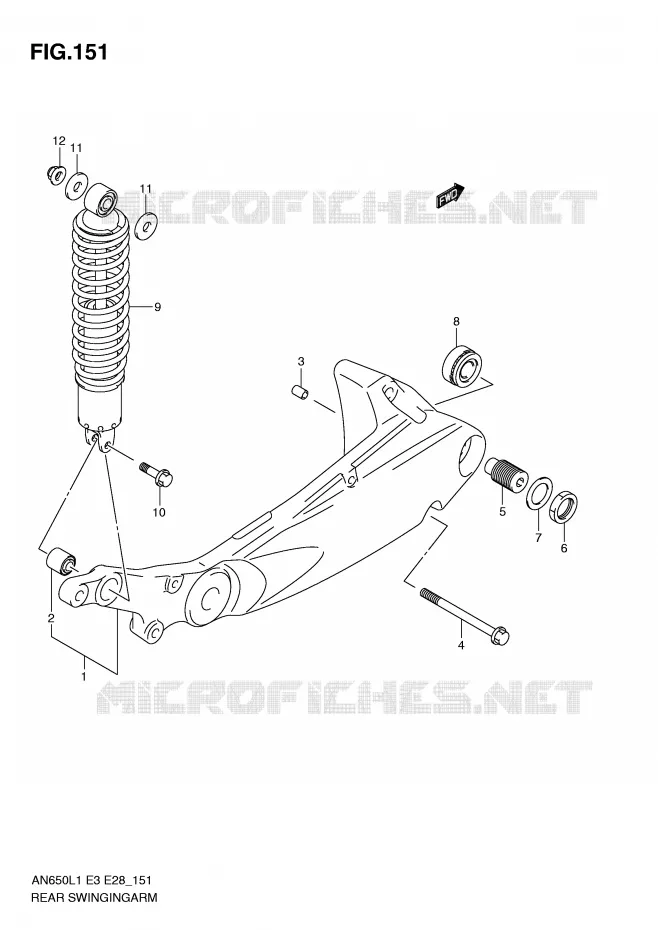 SWINGARM Suzuki SCOOTER 650 BURGMAN 2011  AN650L1(E3/E28)