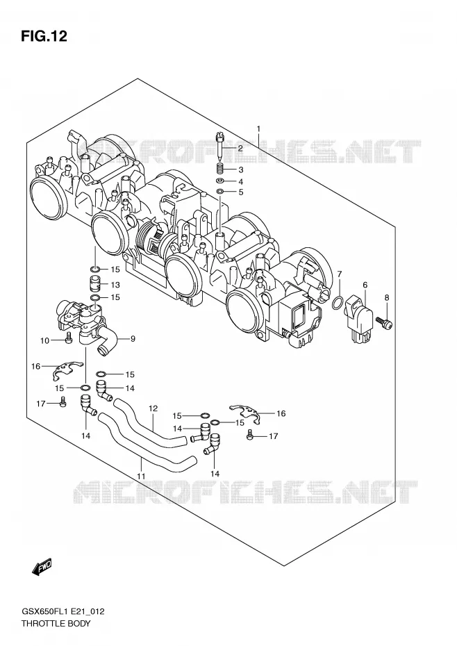 THROTTLE BODY Suzuki MOTO 650 GSX-F 2011  GSX650FAL1(E21)