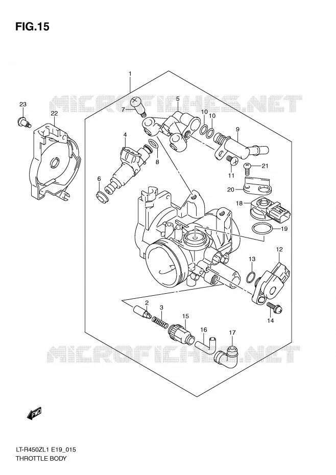 THROTTLE BODY Suzuki QUAD 450 QUADRACER 2011  LT-R450L1(E19)