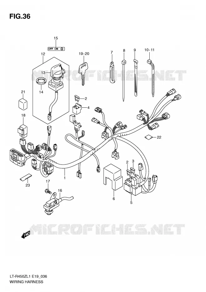 WIRING HARNESS (LT-R450ZL1 E19) Suzuki QUAD 450 QUADRACER 2011  LT-R450L1(E19)