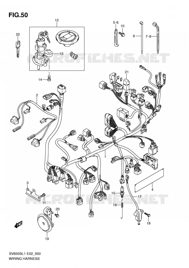 WIRING HARNESS (SV650SAL1 E24) Suzuki MOTO 650 SV 2011  SV650SAL1(E2)