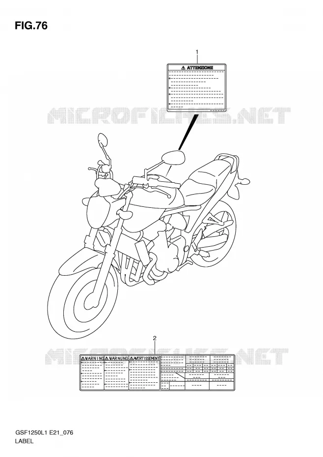 LABEL (GSF1250L1 E24) Suzuki MOTO 1250 BANDIT 2011  GSF1250AL1(E21)