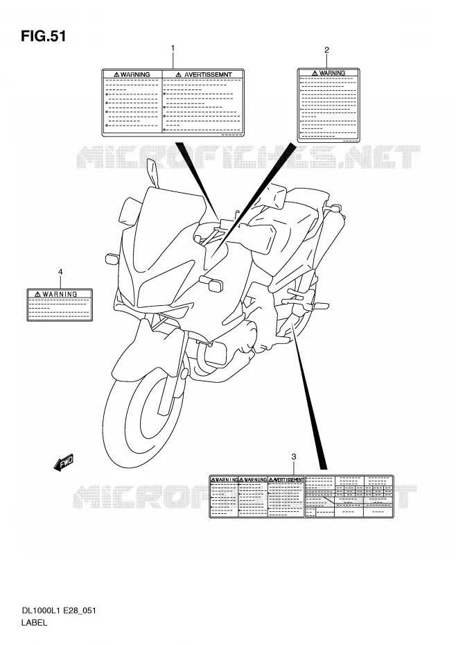 LABEL Suzuki MOTO 1000 V-STROM 2011  DL1000L1(E28)