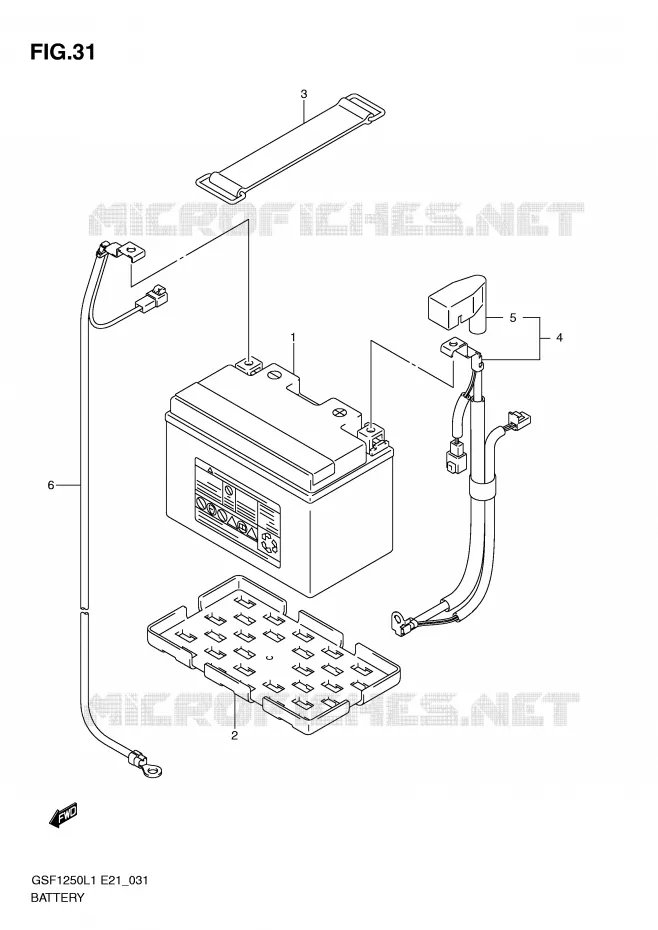 BATTERY (GSF1250AL1 E21) Suzuki MOTO 1250 BANDIT 2011  GSF1250AL1(E21)