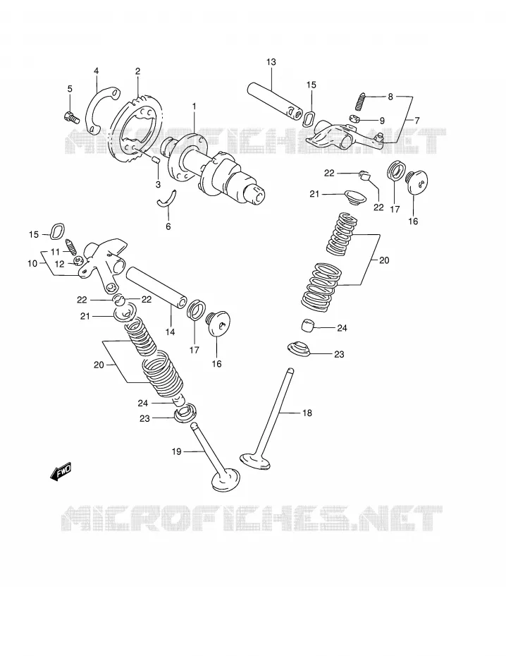 CAM SHAFT - VALVE Suzuki QUAD 500 QUADMASTER 2000  LT-F500FY(E24)