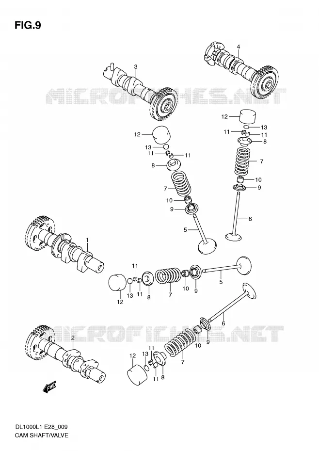 CAMSHAFT - VALVES Suzuki MOTO 1000 V-STROM 2011  DL1000L1(E28)
