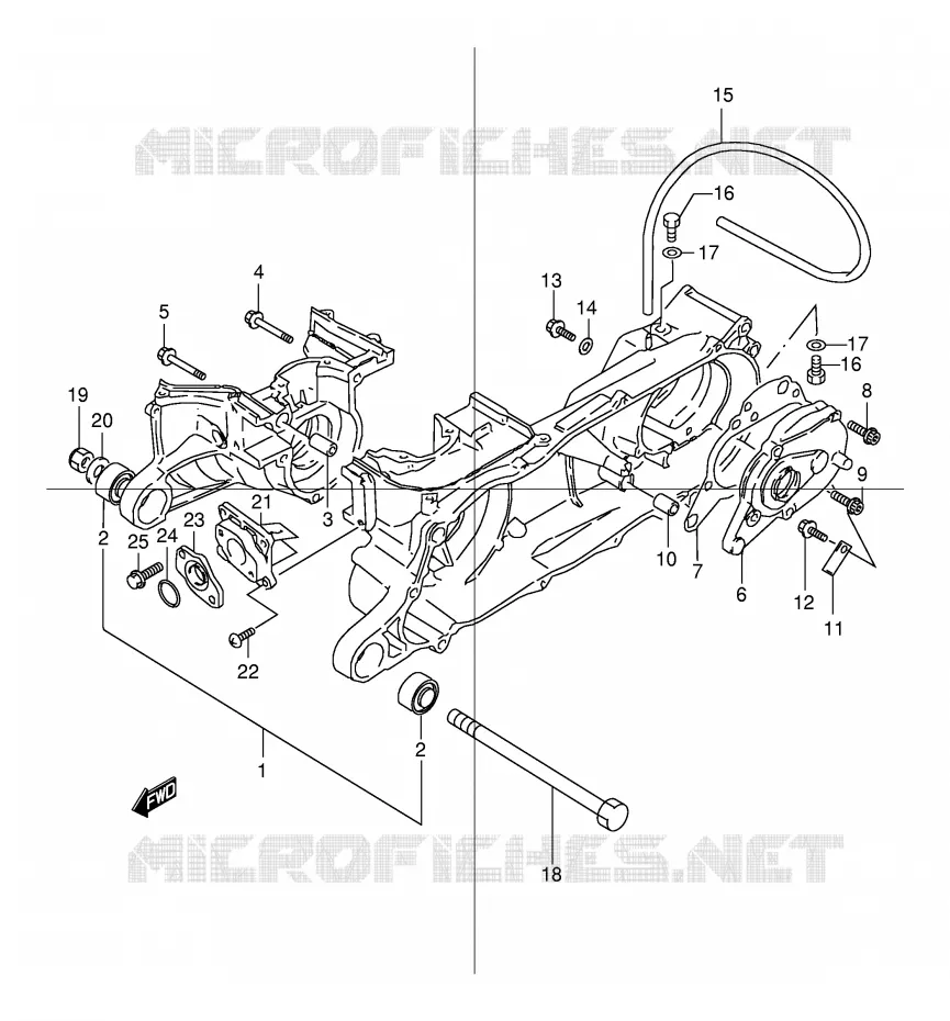 CRANKCASE Suzuki QUAD 80 QUADSPORT 1996  LT80T(P1)