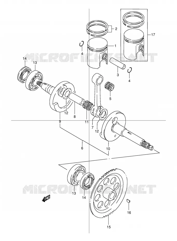 CRANKSHAFT Suzuki QUAD 80 QUADSPORT 1996  LT80T(P1)
