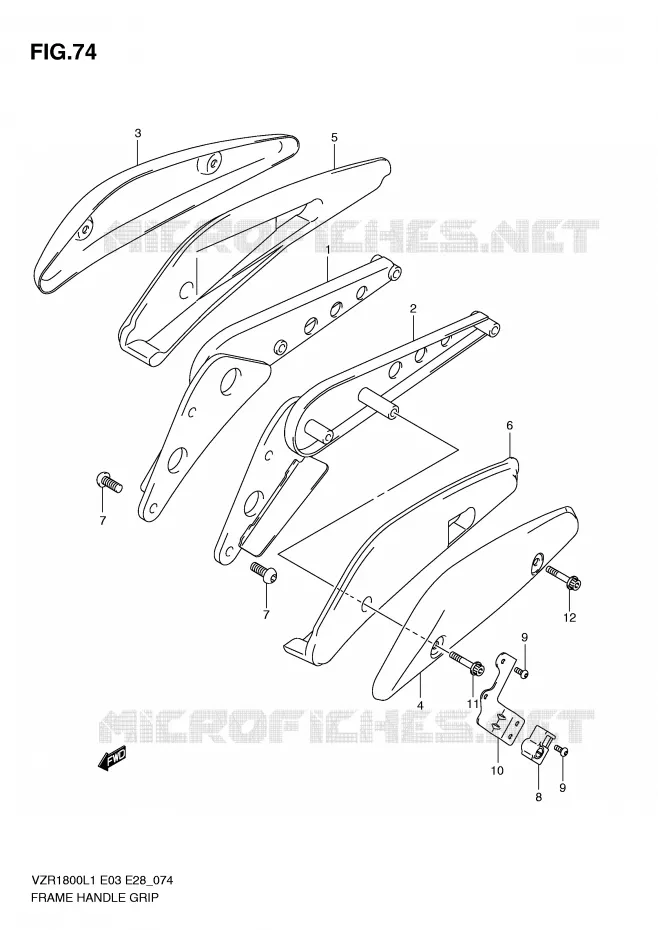 FRAME HANDLE GRIP Suzuki MOTO 1800 INTRUDER 2011  VZR1800ZL1(E3)