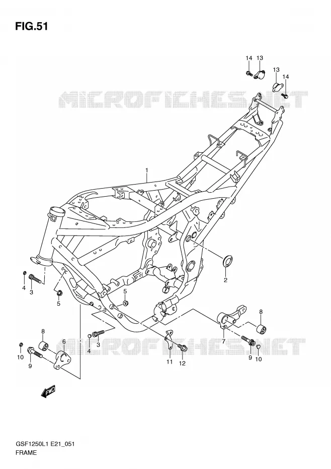 FRAME Suzuki MOTO 1250 BANDIT 2011  GSF1250AL1(E21)