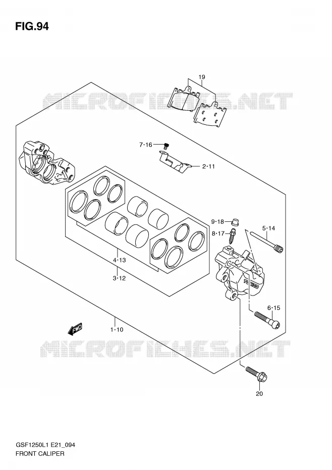 FRONT CALIPER (GSF1250AL1 E24) Suzuki MOTO 1250 BANDIT 2012  GSF1250L1(E21)