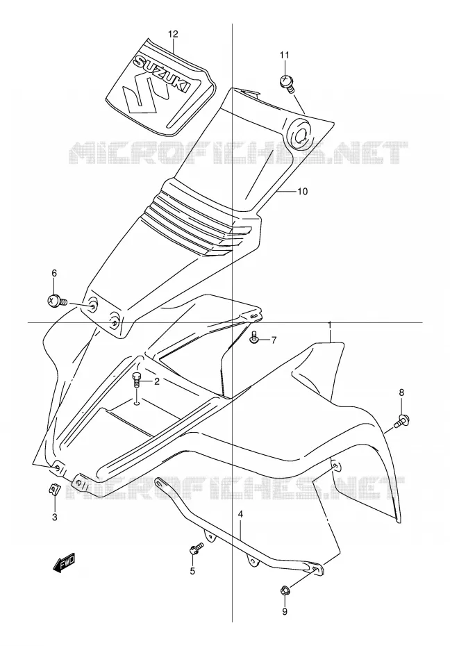 FRONT FENDER (MODEL K1) Suzuki QUAD 80 QUADSPORT 2000  LT80Y(P1)