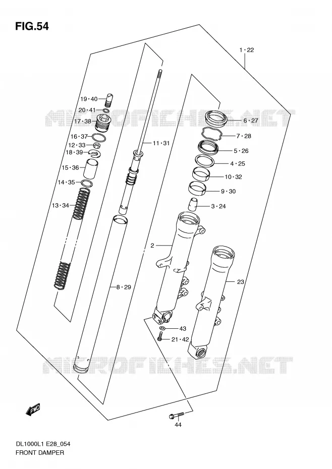 FRONT FORK Suzuki MOTO 1000 V-STROM 2011  DL1000L1(E28)