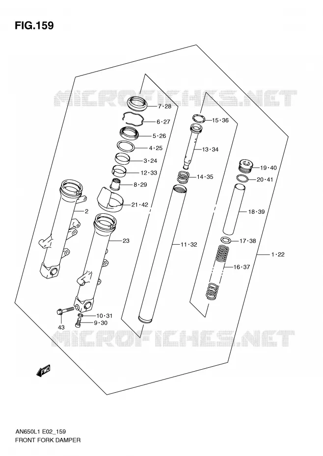 FRONT FORK Suzuki SCOOTER 650 BURGMAN 2011  AN650AL1(E2)