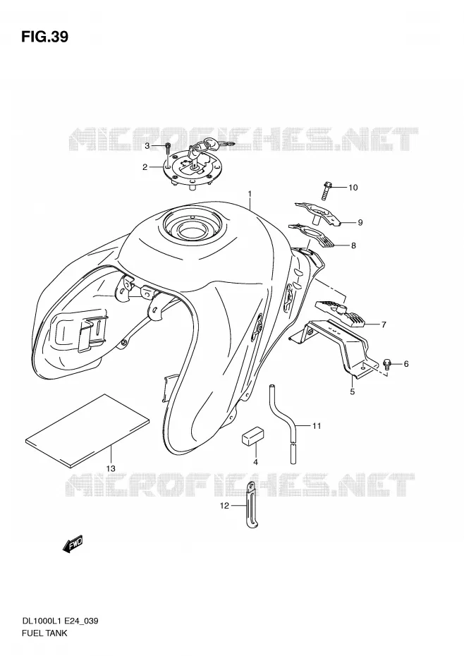 FUEL TANK Suzuki MOTO 1000 V-STROM 2011  DL1000L1(E24)