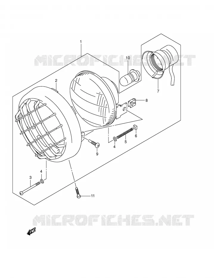 HEADLIGHT (MODEL Y) Suzuki QUAD 500 QUADMASTER 2000  LT-F500FY(E24)