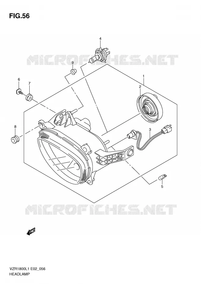 HEADLIGHT Suzuki MOTO 1800 INTRUDER 2011  VZR1800L1(E2)