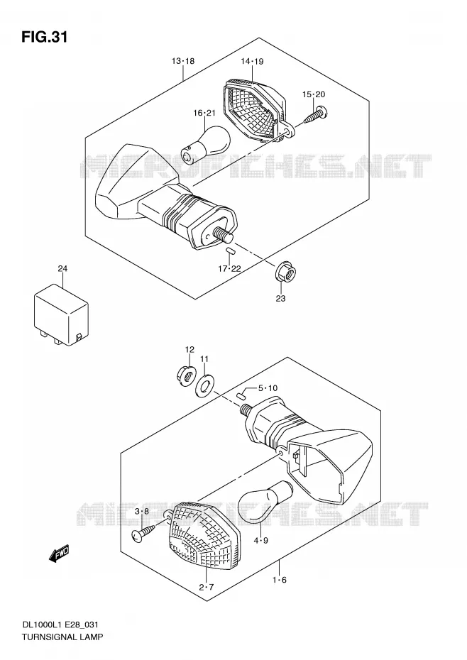 INDICATORS Suzuki MOTO 1000 V-STROM 2011  DL1000L1(E28)