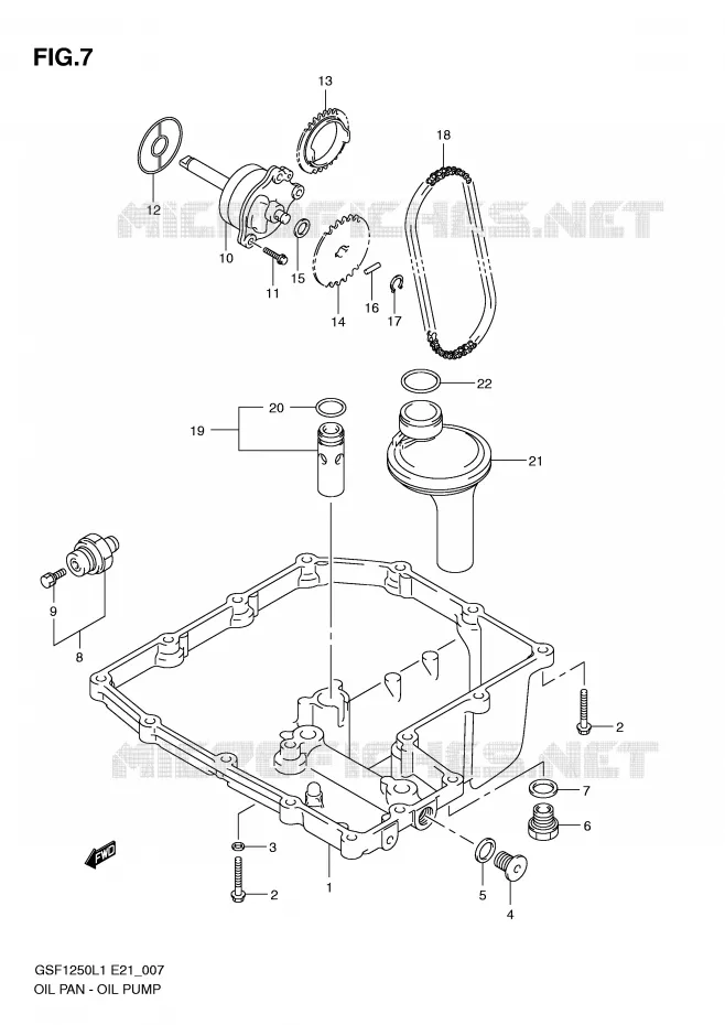 OIL PAN - OIL PUMP Suzuki MOTO 1250 BANDIT 2012  GSF1250L1(E21)