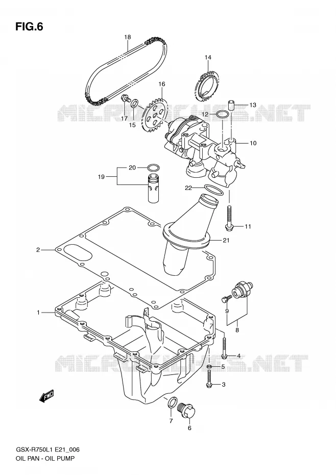 OIL PAN - OIL PUMP Suzuki MOTO 750 GSX-R 2011  GSX-R750L1(E21)