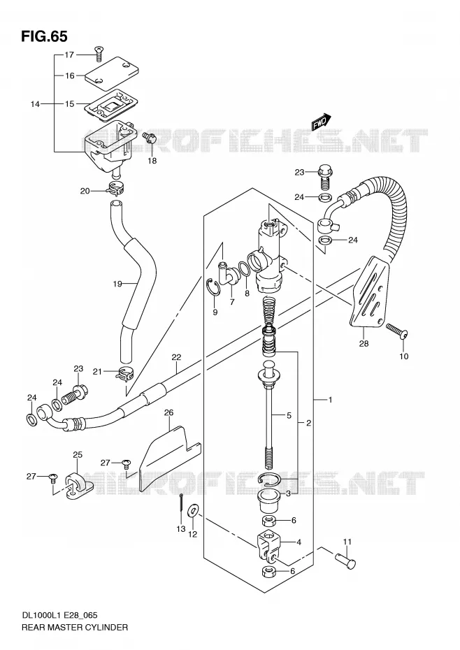REAR BRAKE MASTER CYLINDER Suzuki MOTO 1000 V-STROM 2011  DL1000L1(E28)