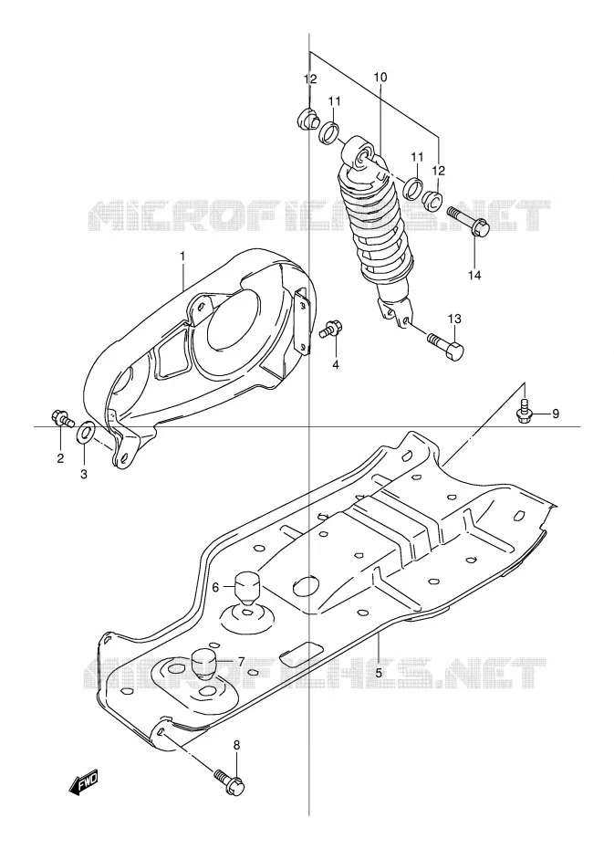 SHOCK ABSORBER Suzuki QUAD 80 QUADSPORT 1997  LT80V(P1)