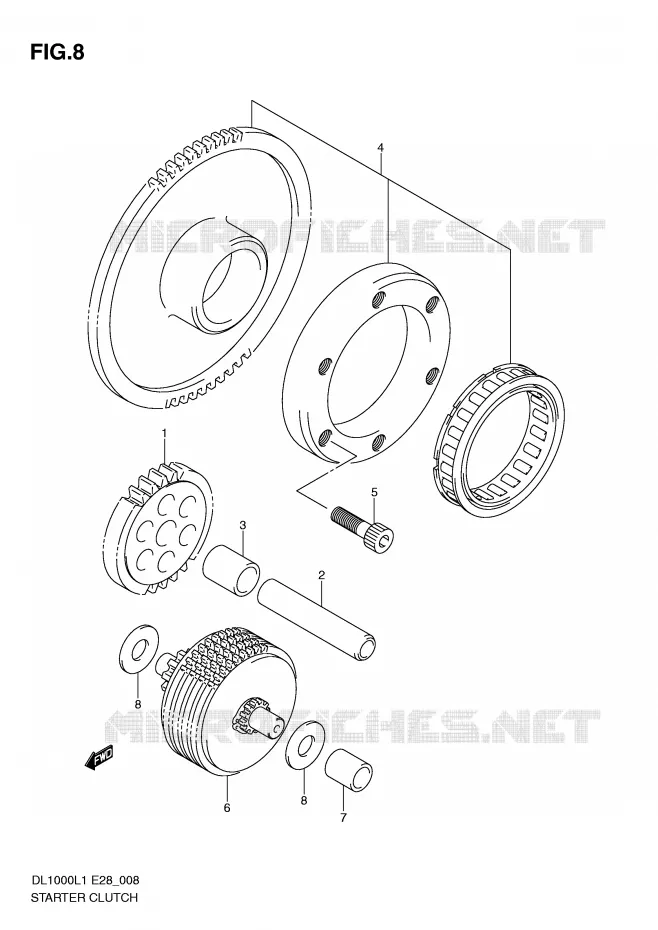 STARTER MOTOR CLUTCH Suzuki MOTO 1000 V-STROM 2011  DL1000L1(E28)