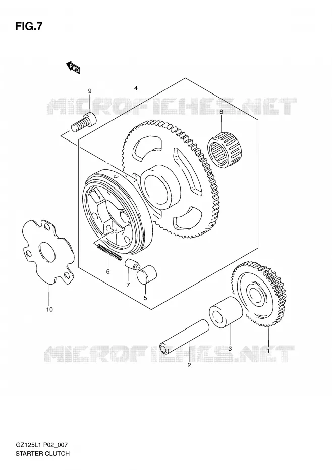 STARTER MOTOR CLUTCH Suzuki MOTO 125 MARAUDER 2011  GZ125L1(P02)