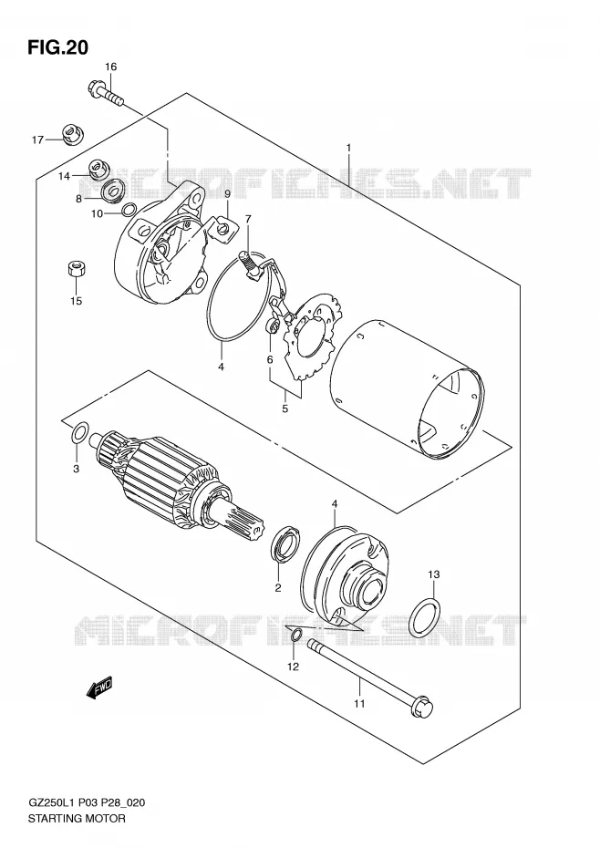 STARTER MOTOR Suzuki MOTO 250 MARAUDER 2011  GZ250L1(P3)
