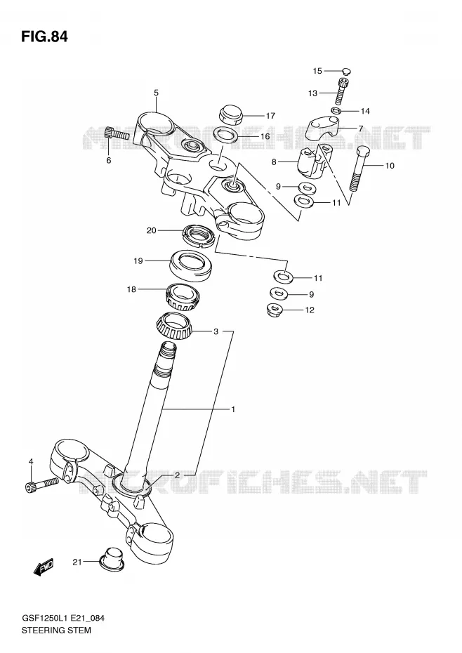 STEERING COLUMN Suzuki MOTO 1250 BANDIT 2011  GSF1250L1(E21)