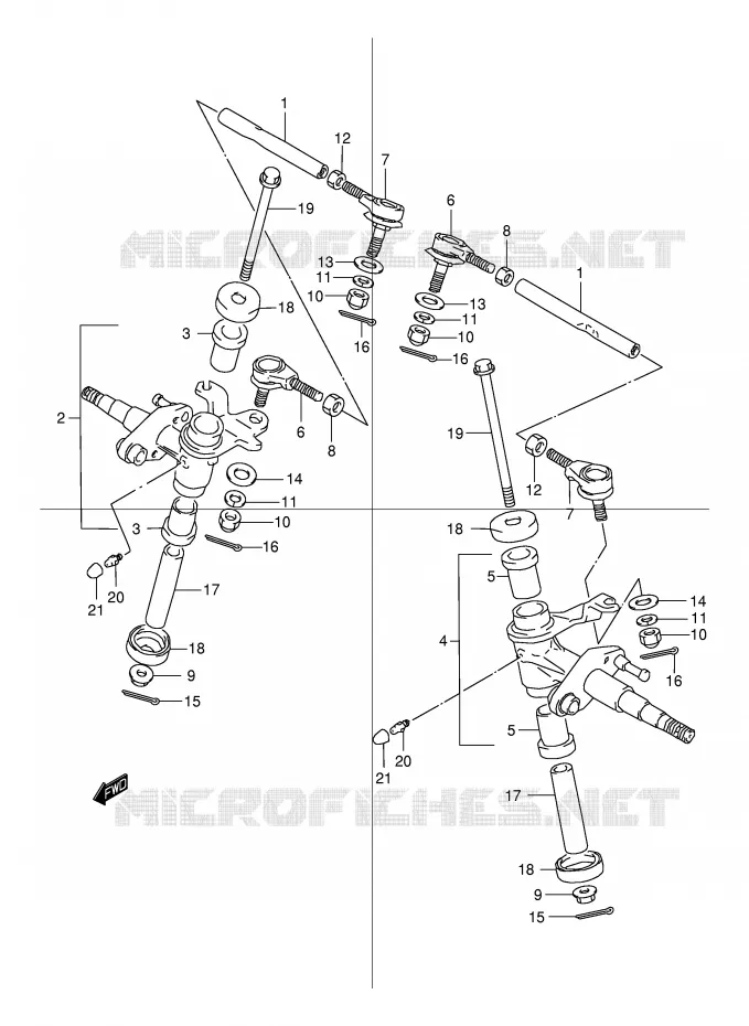 STEERING LINKAGE - HUB Suzuki QUAD 80 QUADSPORT 2000  LT80Y(P1)