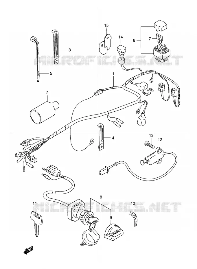 WIRING HARNESS Suzuki QUAD 80 QUADSPORT 2001  LT80K1(P1)