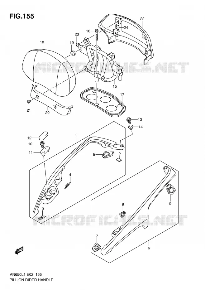 BACKREST (AN650AL1 E2) Suzuki SCOOTER 650 BURGMAN 2011  AN650AL1(E2)