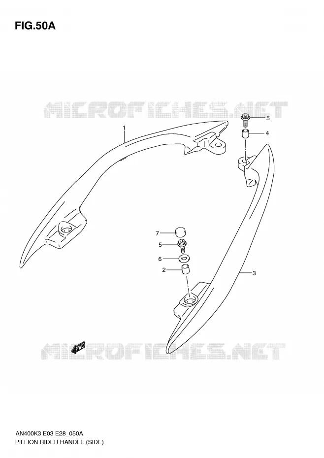 BACKREST (SIDE)(MODEL K4) Suzuki SCOOTER 400 BURGMAN 2005  AN400K5(E3/E28)