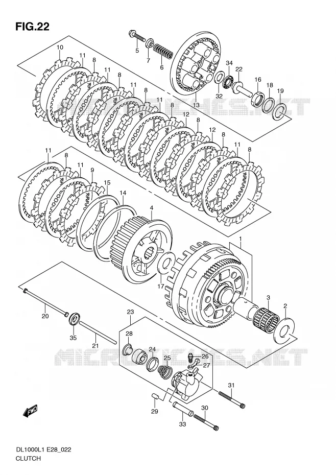 CLUTCH Suzuki MOTO 1000 V-STROM 2011  DL1000L1(E28)