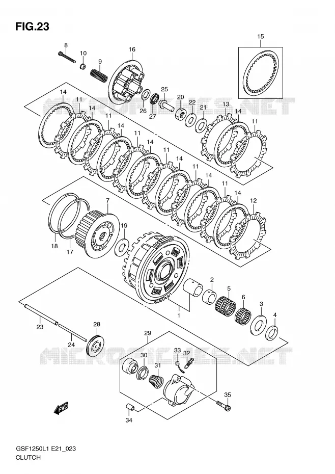 CLUTCH Suzuki MOTO 1250 BANDIT 2011  GSF1250AL1(E21)