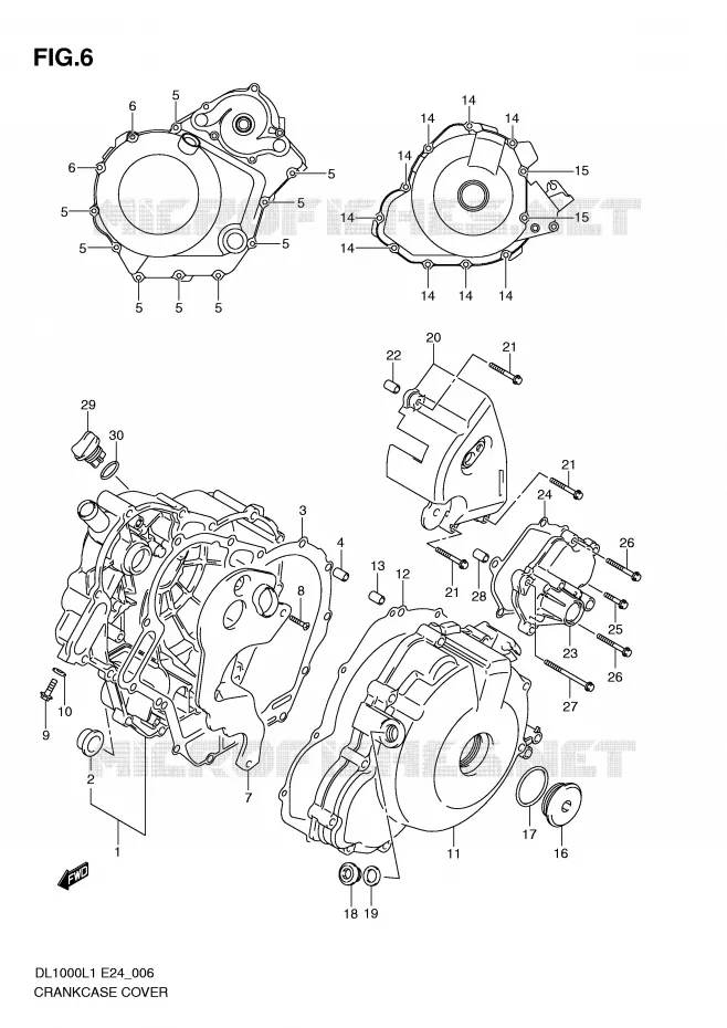 CRANKCASE COVER Suzuki MOTO 1000 V-STROM 2011  DL1000L1(E24)