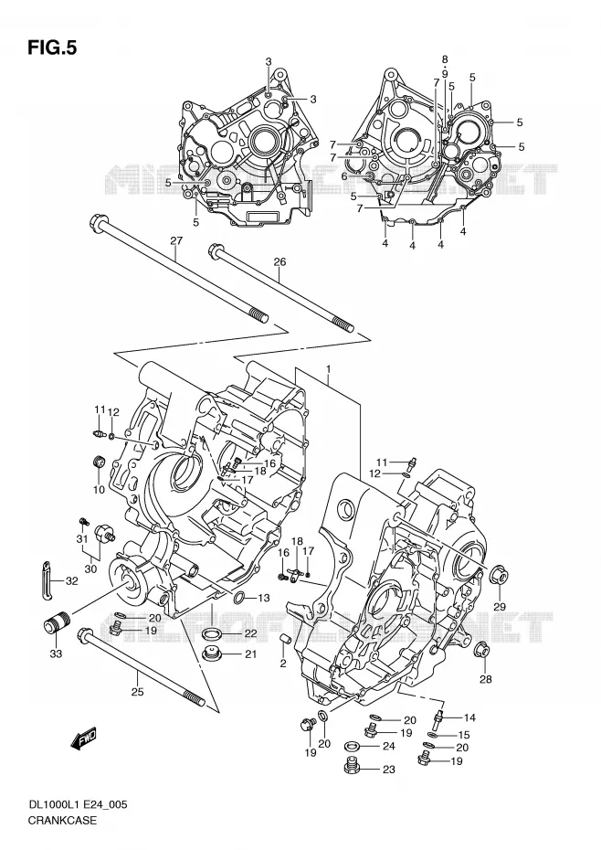 CRANKCASE Suzuki MOTO 1000 V-STROM 2011  DL1000L1(E24)