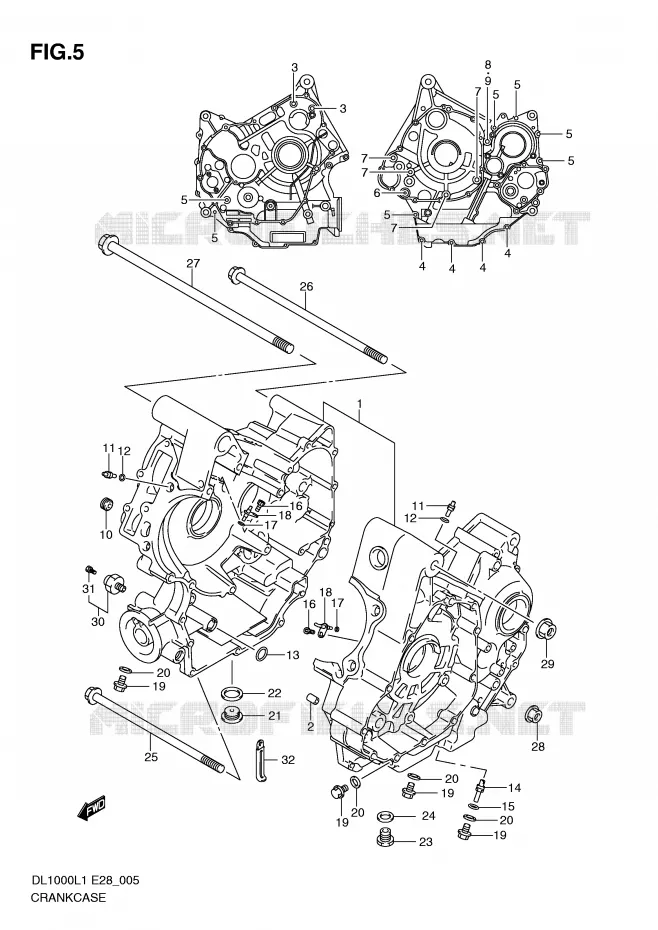 CRANKCASE Suzuki MOTO 1000 V-STROM 2011  DL1000L1(E28)