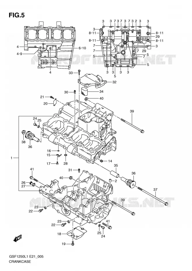 CRANKCASE Suzuki MOTO 1250 BANDIT 2011  GSF1250L1(E21)
