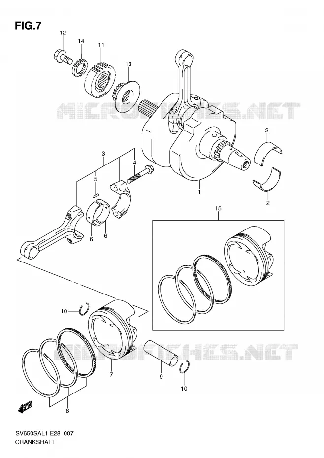CRANKSHAFT Suzuki MOTO 650 SV-S 2011  SV650SAL1(E28)